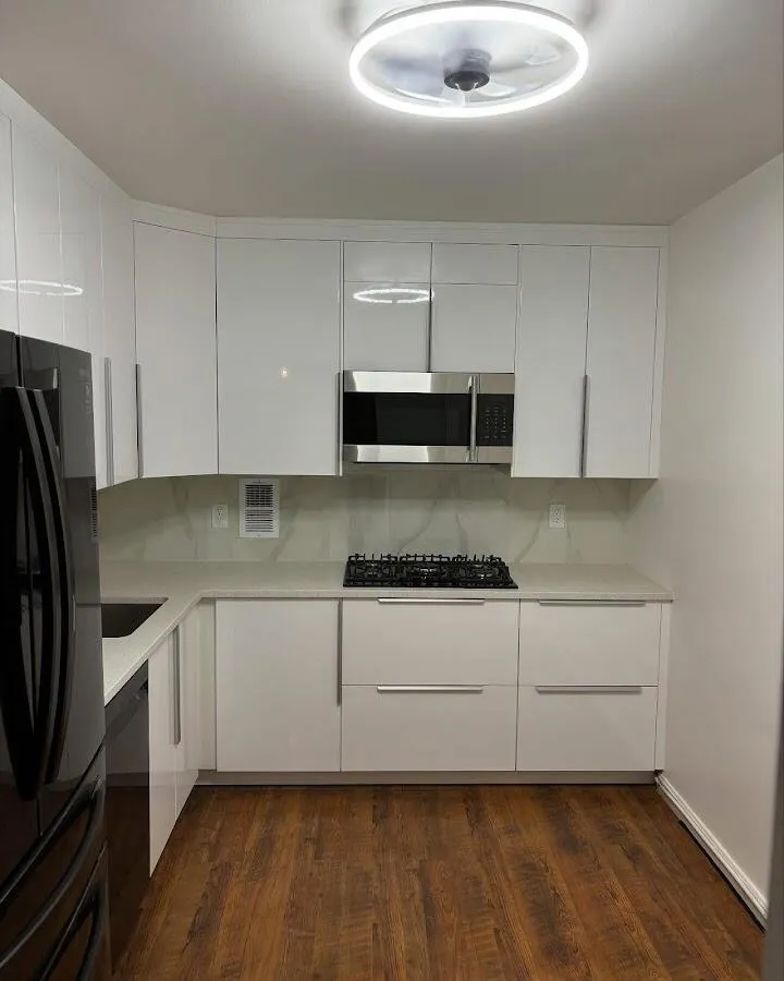Renovated kitchen with quartz countertops in Westborough
